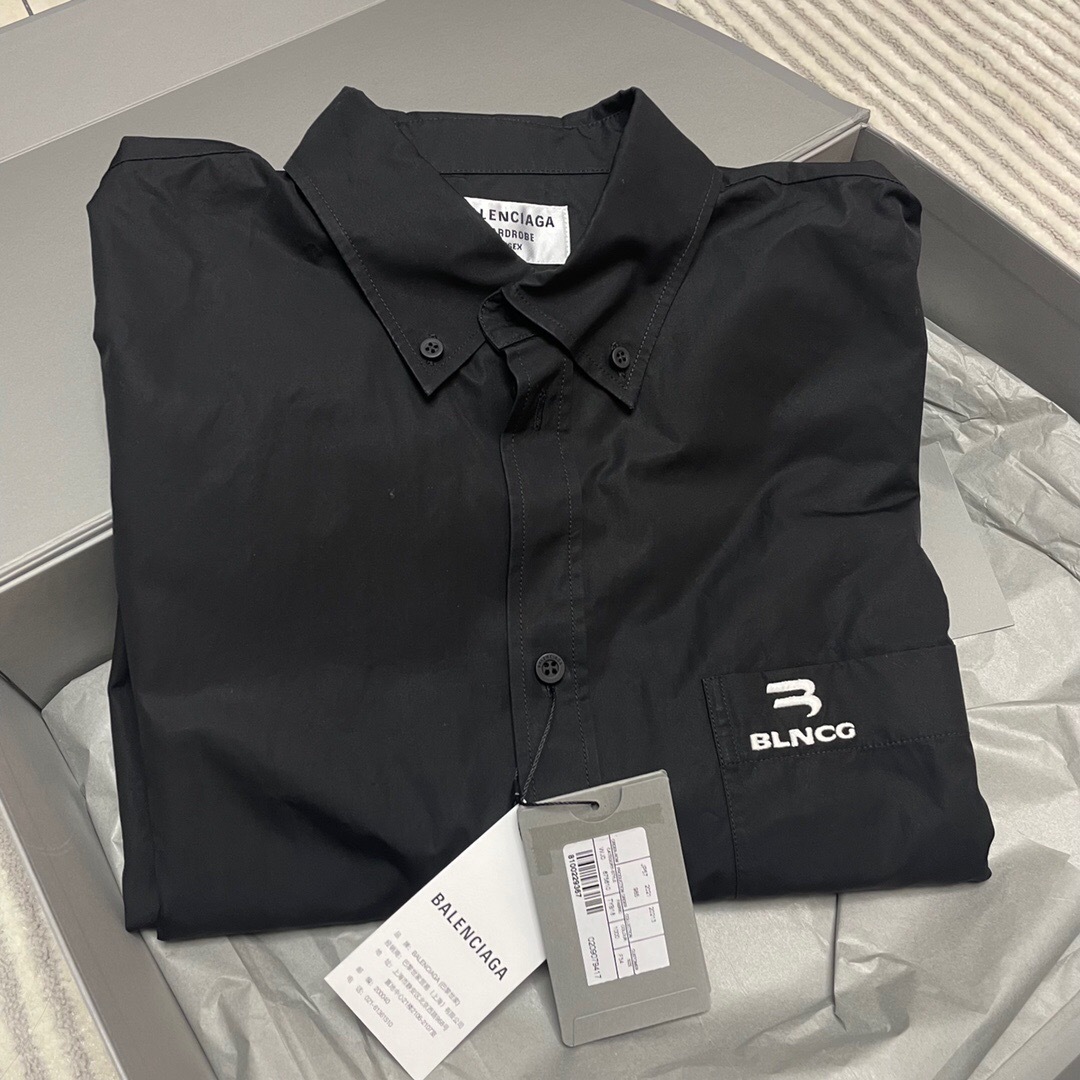 P399 Balenciaga Reversed BA-Embroidered Shirt