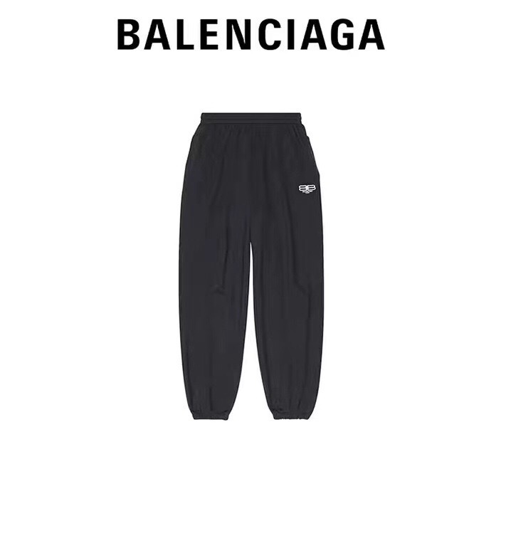 P349 Balenciaga Double-B Side-Embroidered Trousers