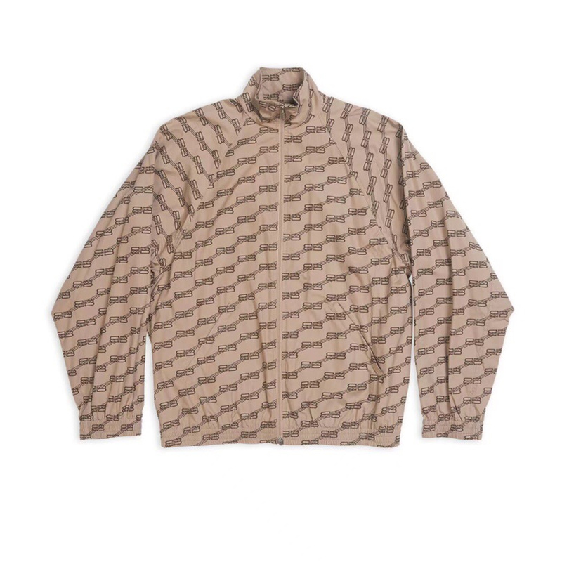 P639 Balenciaga BB All-Over Logo Coat