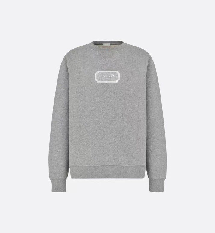 P368 Dior Square-Embroidered Sweatshirt - Grey