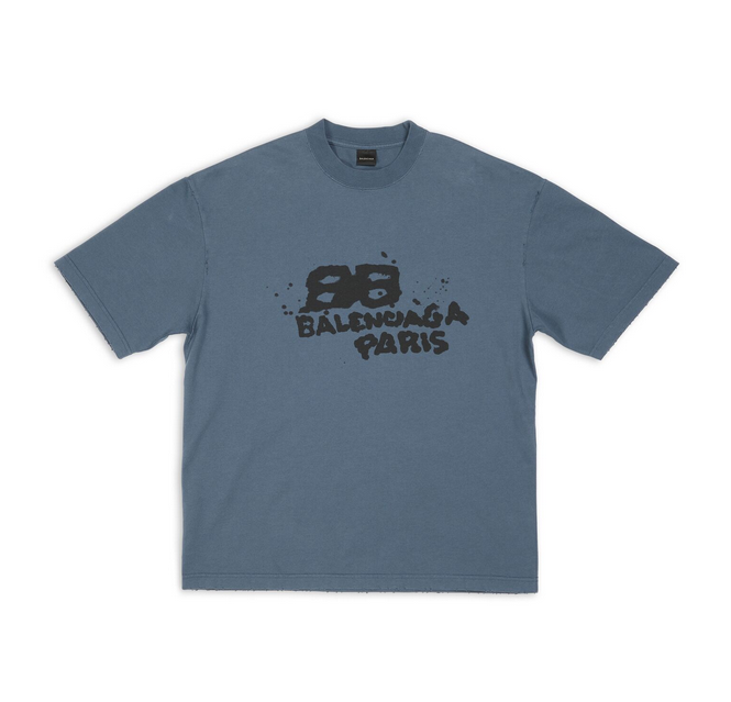 P209 Balenciaga BB-Print T-Shirt - Blue
