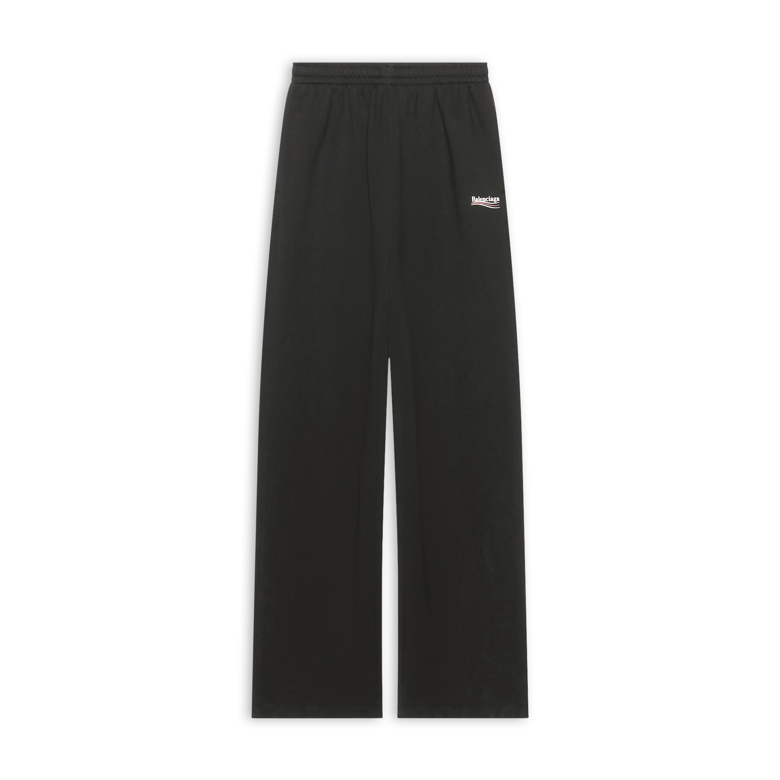 P339 Balenciaga Cola-Embroidered Straight-Leg Trousers - Black