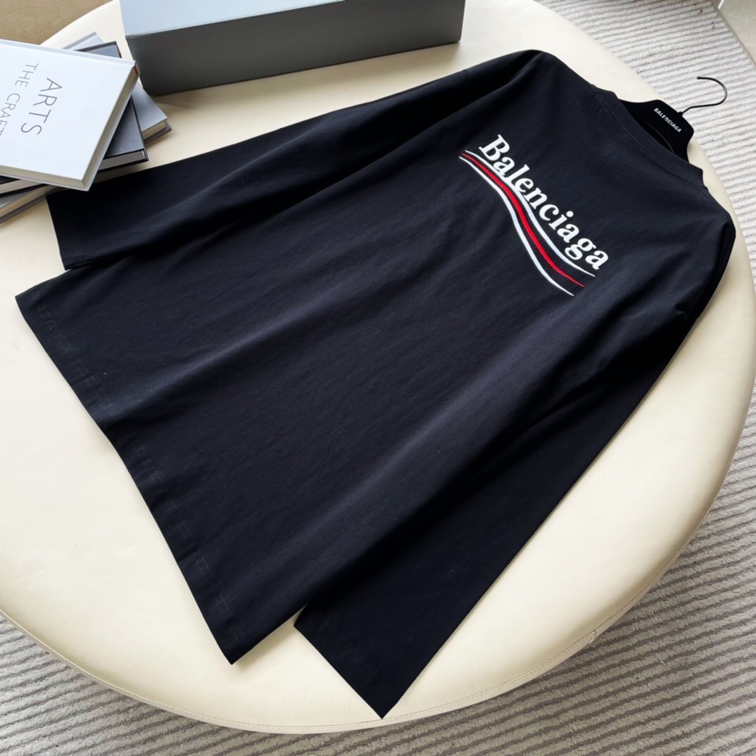 P259 Balenciaga Cola Long-Sleeve T-Shirt - Black