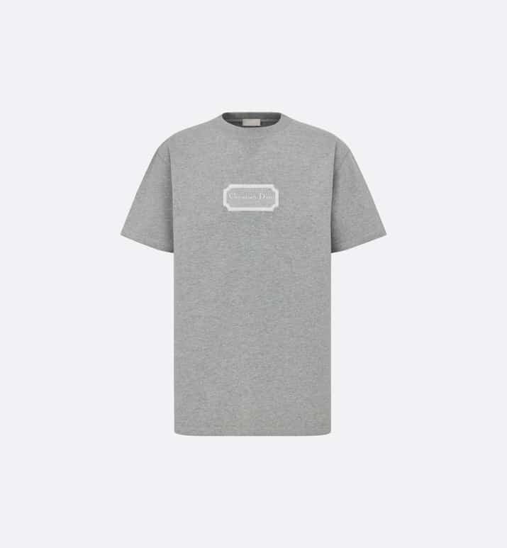 P229 Dior CD Square-Embroidered T-Shirt - Grey