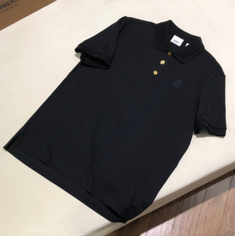 P289 Burberry Gold-Button Polo Shirt