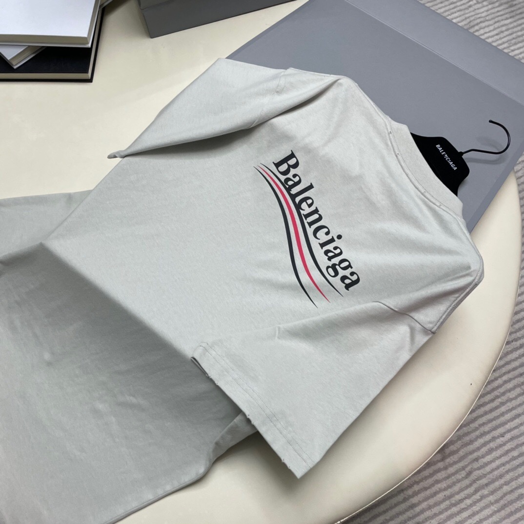 P209 Balenciaga Cola-Print T-Shirt - Apricot Grey