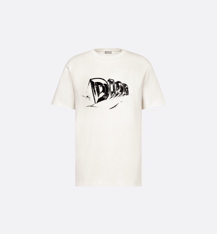 P229 Dior Flocked T-Shirt - Off-White