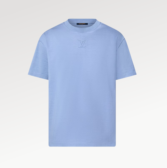P229 Louis Vuitton Embossed-Design T-Shirt - Blue
