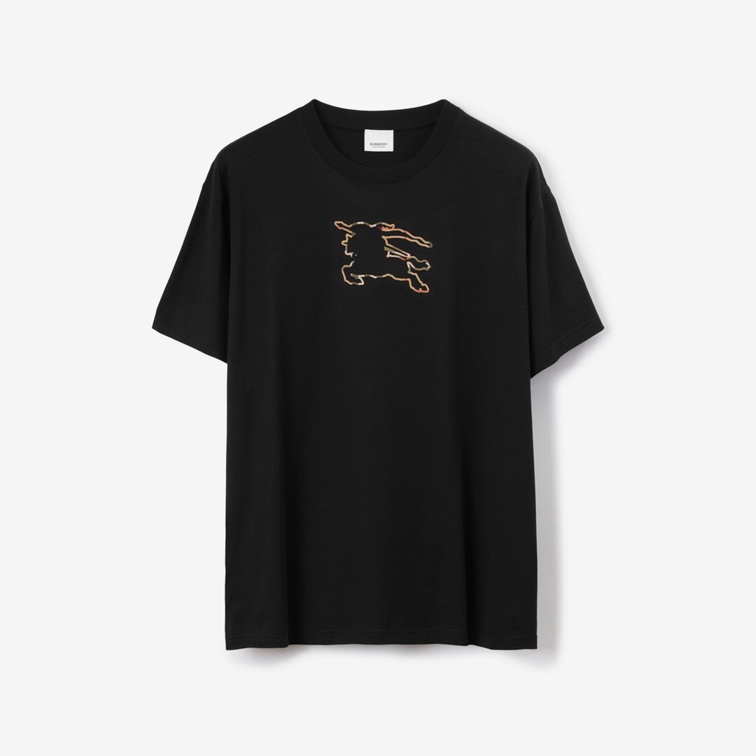 P229 Burberry Devoré Check Equestrian T-Shirt