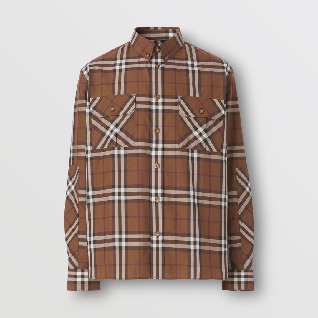 P359 Burberry Bold-Line Check Shirt