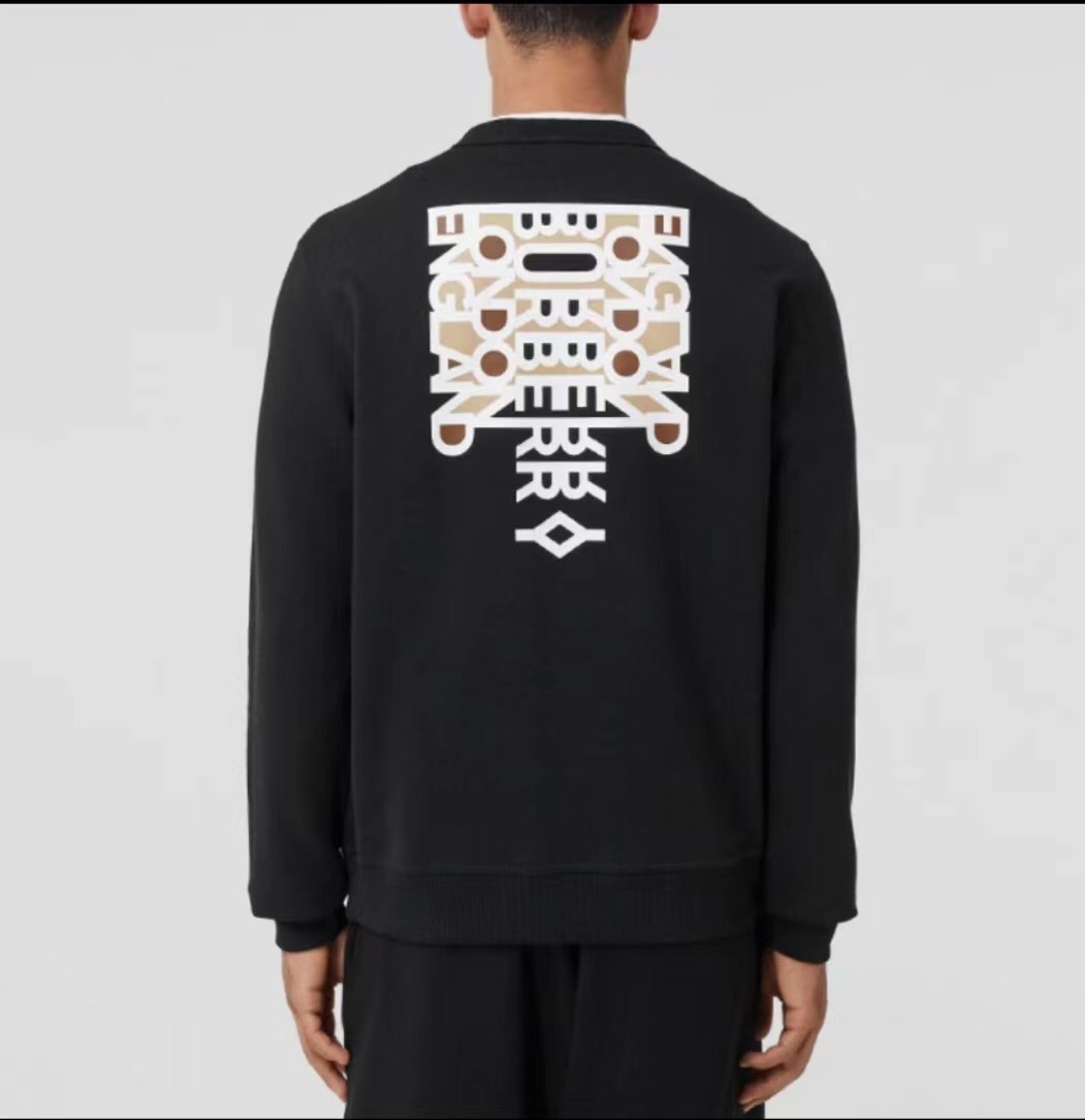 P359 Burberry Slogan-Print Crewneck Pullover Sweatshirt