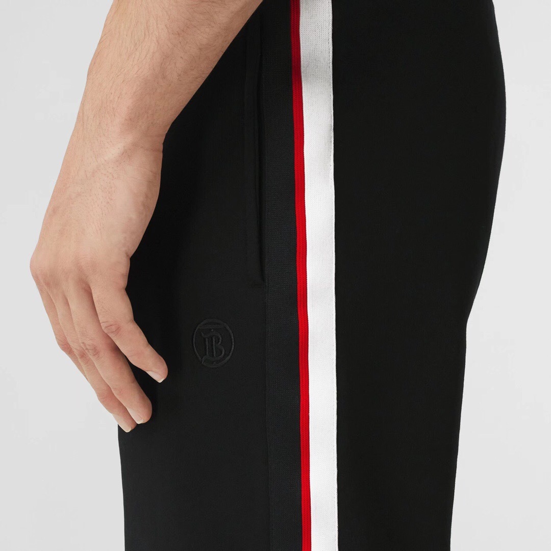 P359 Burberry Small-Logo Embroidered Side-Webbing Joggers