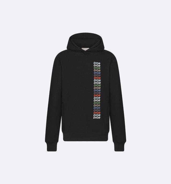 P369 Dior Multicolour Logo Hoodie - Black