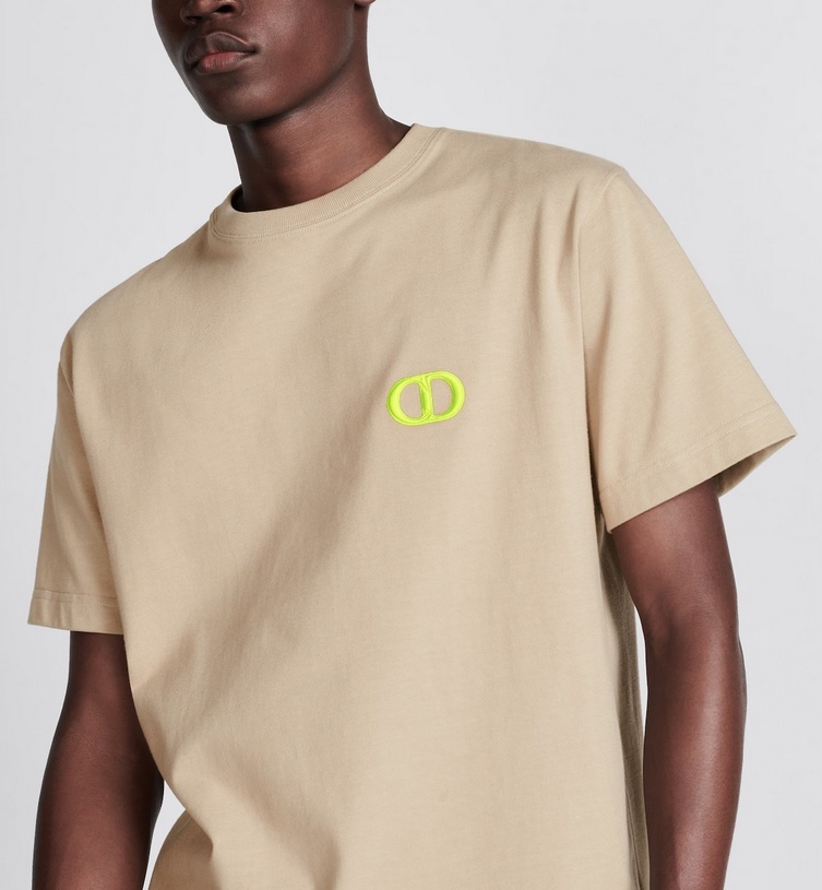 P229 Dior Classic Embroidered T-Shirt - Apricot