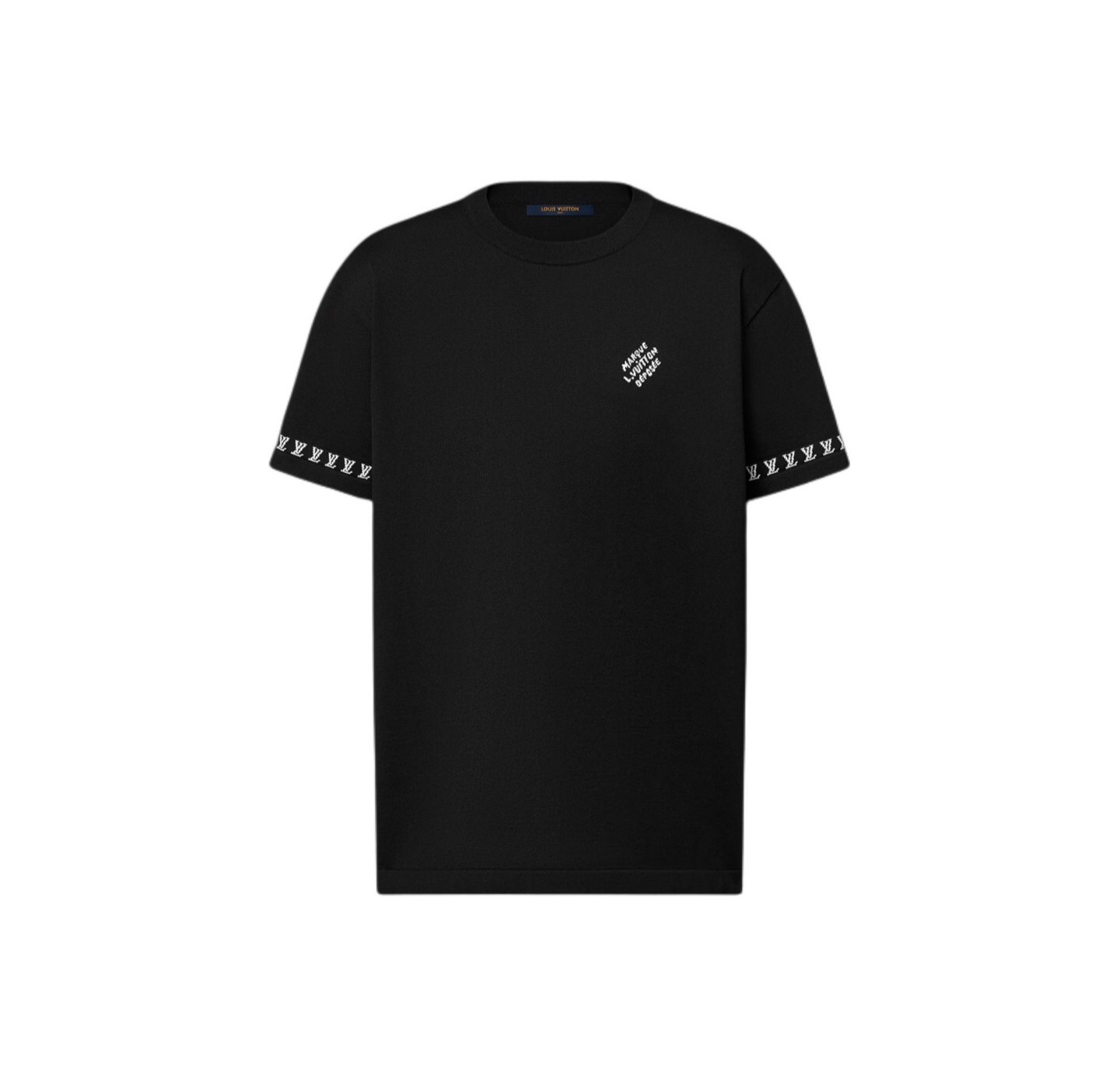 P309 Louis Vuitton Logo-Jacquard Cuff T-Shirt - Black