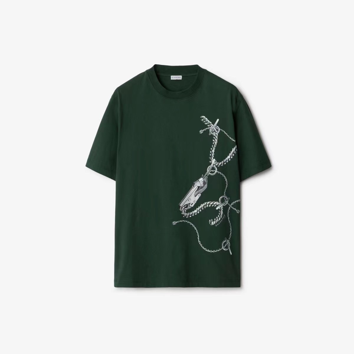 P229 Burberry Chain-Print T-Shirt - Green