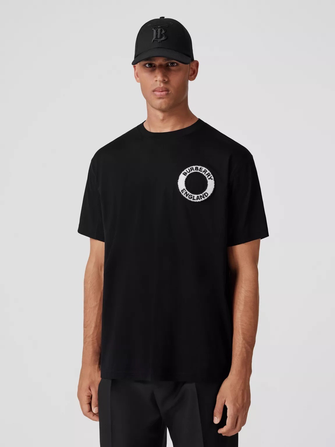 P229 Burberry Terry Round-Badge T-Shirt - Black
