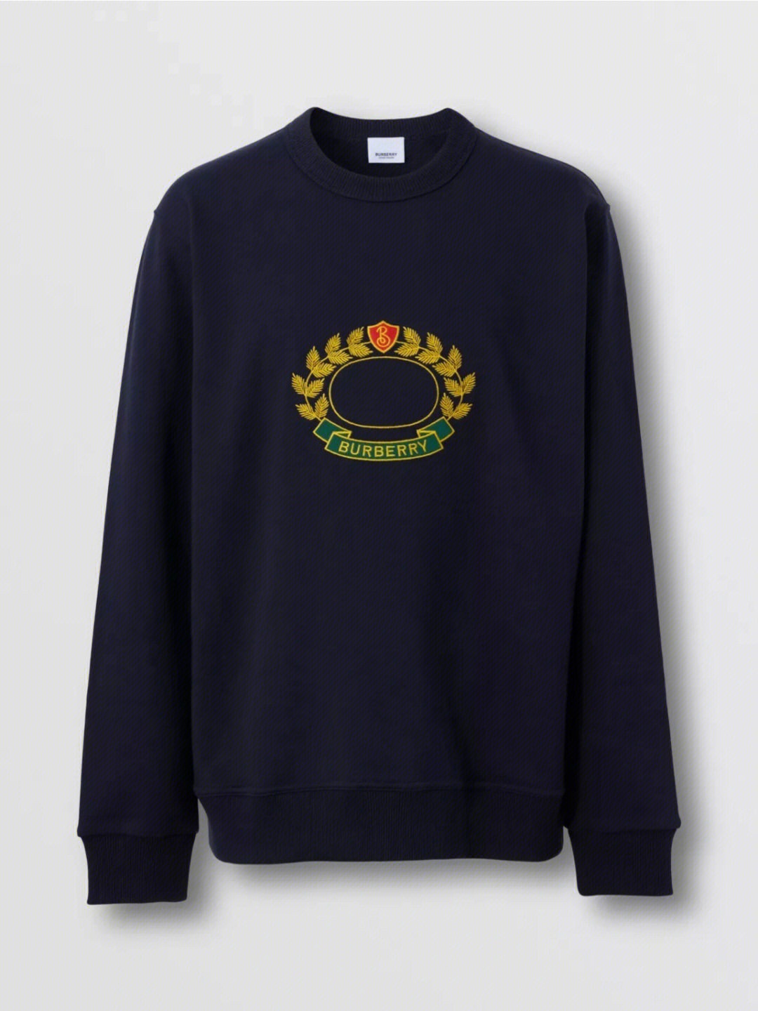 P349 Burberry Oak-Leaf Round-Badge Crewneck Sweatshirt