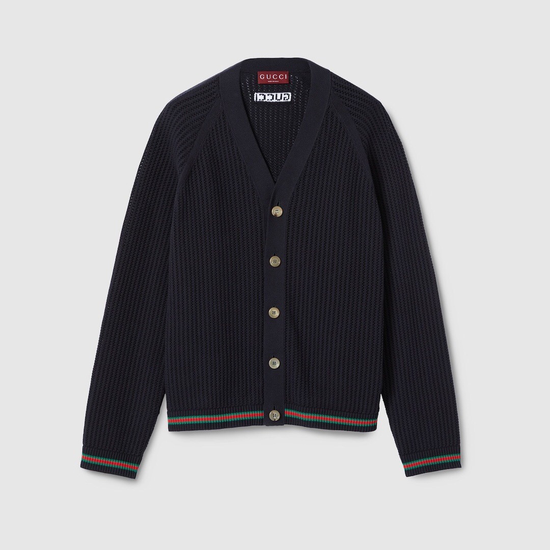 P468 Gucci Openwork Sweater - Dark Blue
