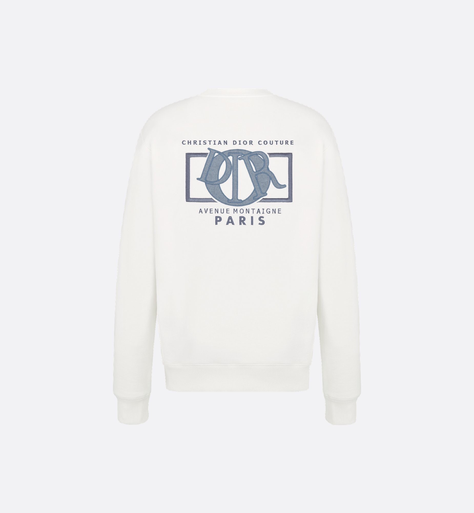 P379 Dior Applique Embroidered Sweatshirt - White