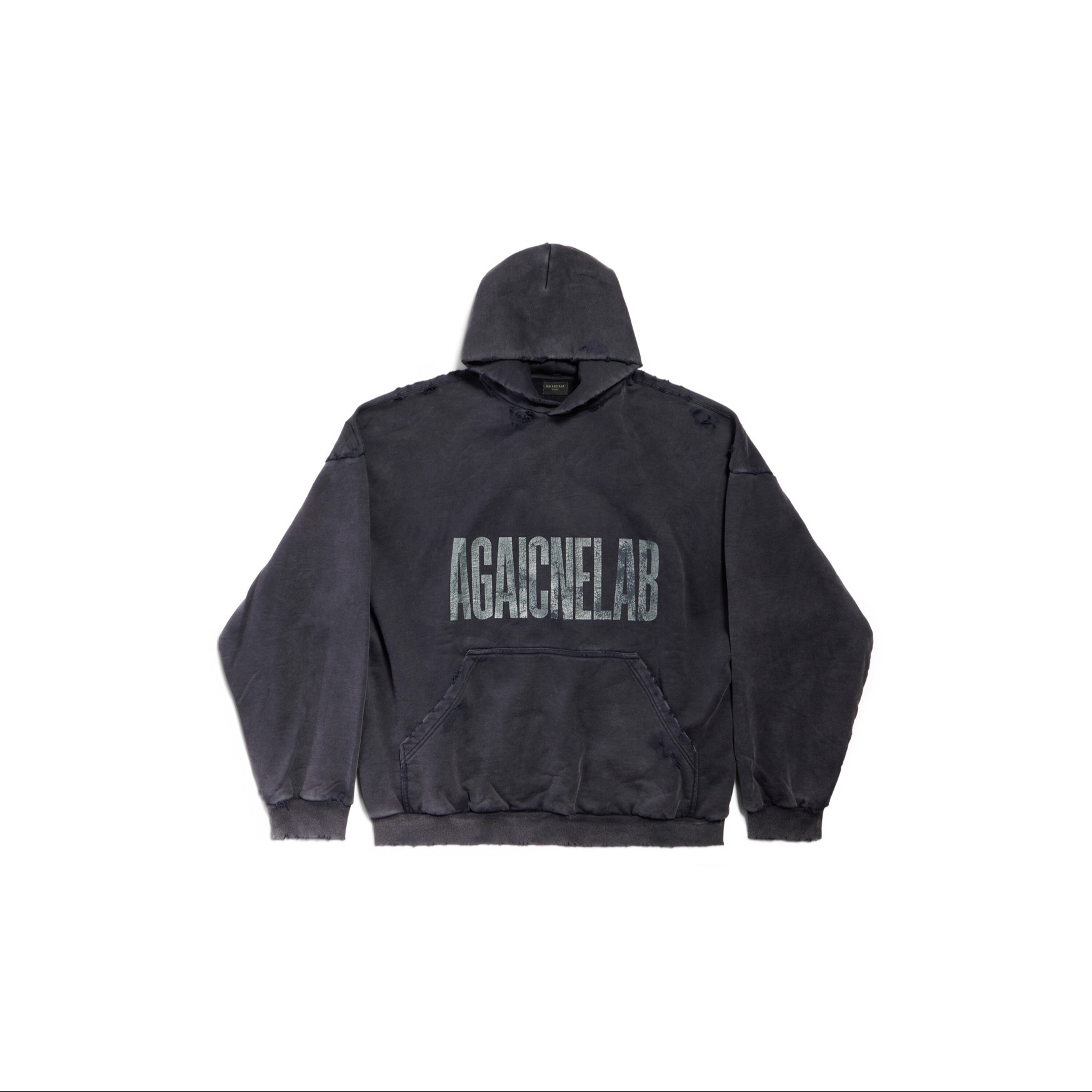 P389 Balenciaga Reversed Paris Letter-Print Hoodie