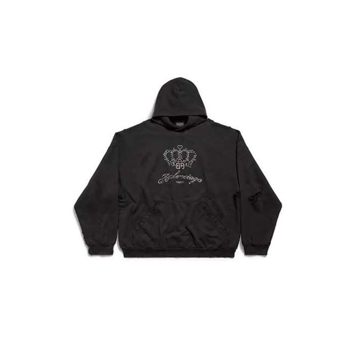 P379 Balenciaga Rhinestone Crown Hoodie