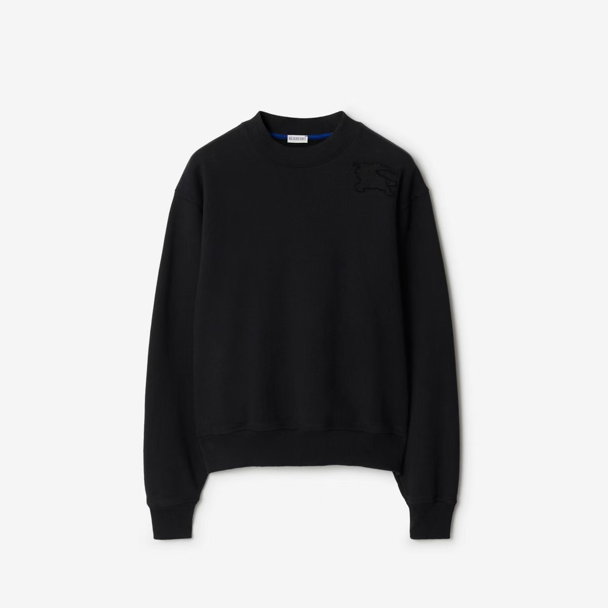 P389 Burberry Equestrian Applique Embroidered Sweatshirt - Black