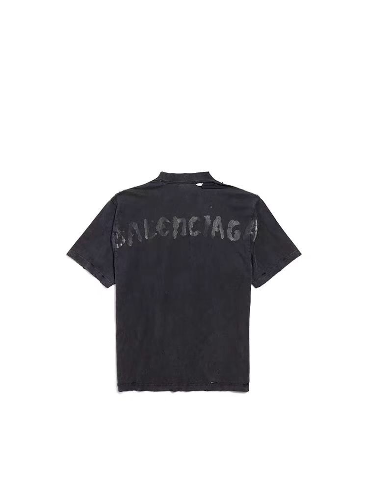 P249 Back Graffiti-Letter Print T-Shirt