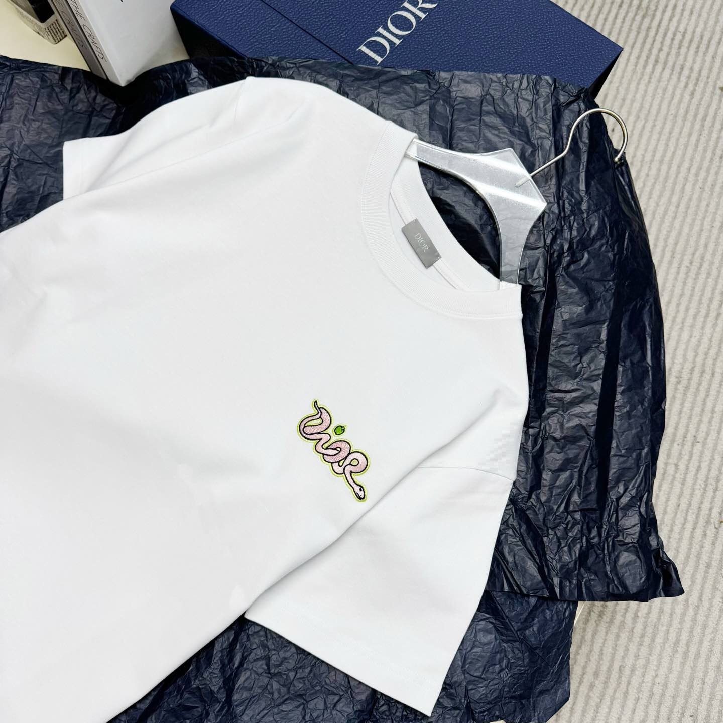 P229 DR Year of the Snake Letter-Embroidered T-Shirt - White