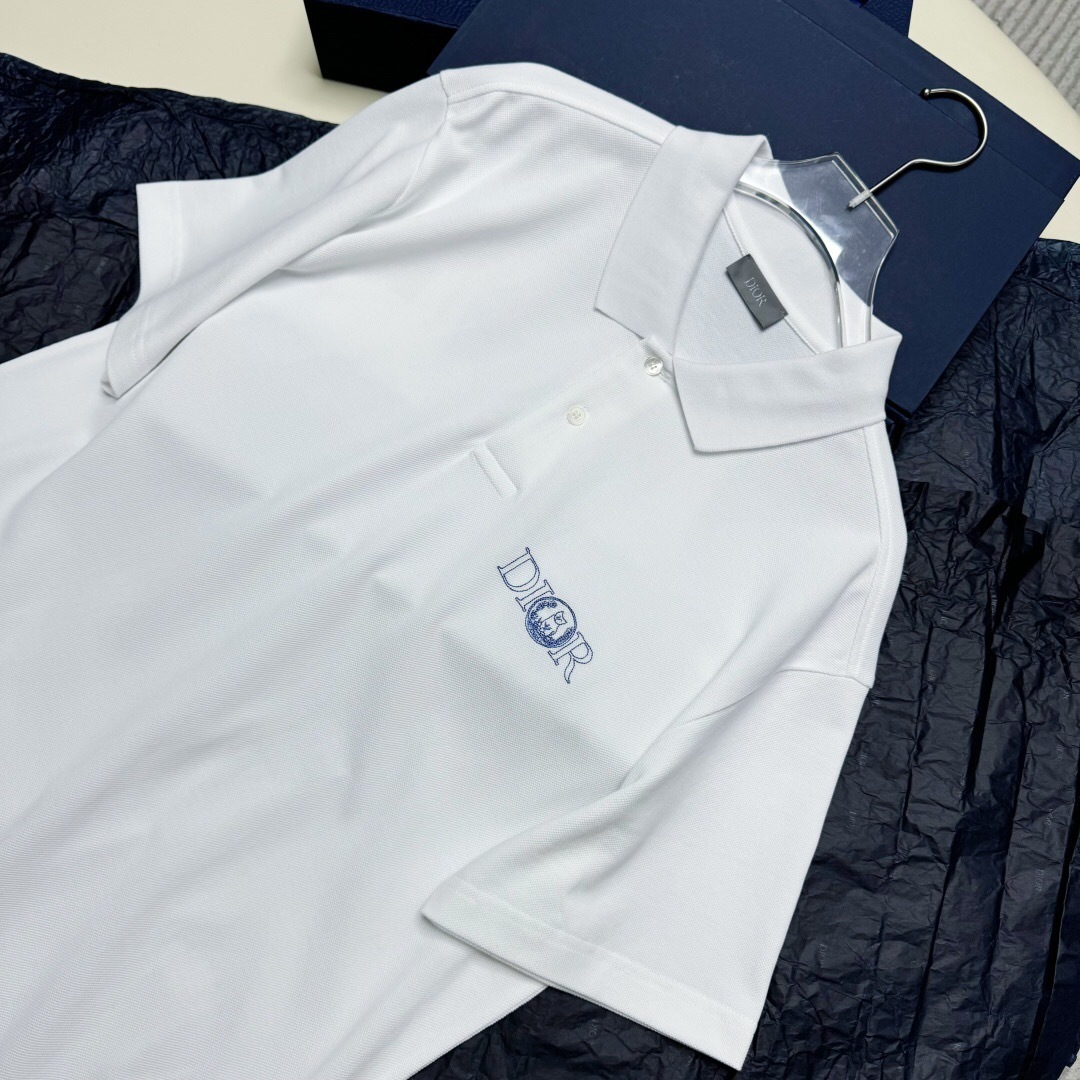 P269 Cat-Embroidered Polo Shirt - White