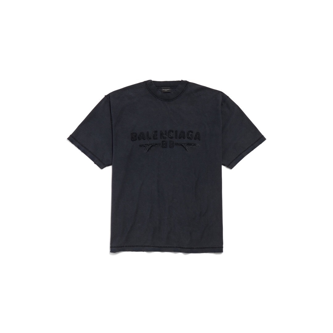 P259 Inside-Out Denim-Letter T-Shirt
