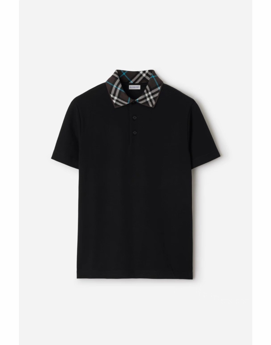 P289 BR Heavyweight Check-Collar Polo Shirt - Black