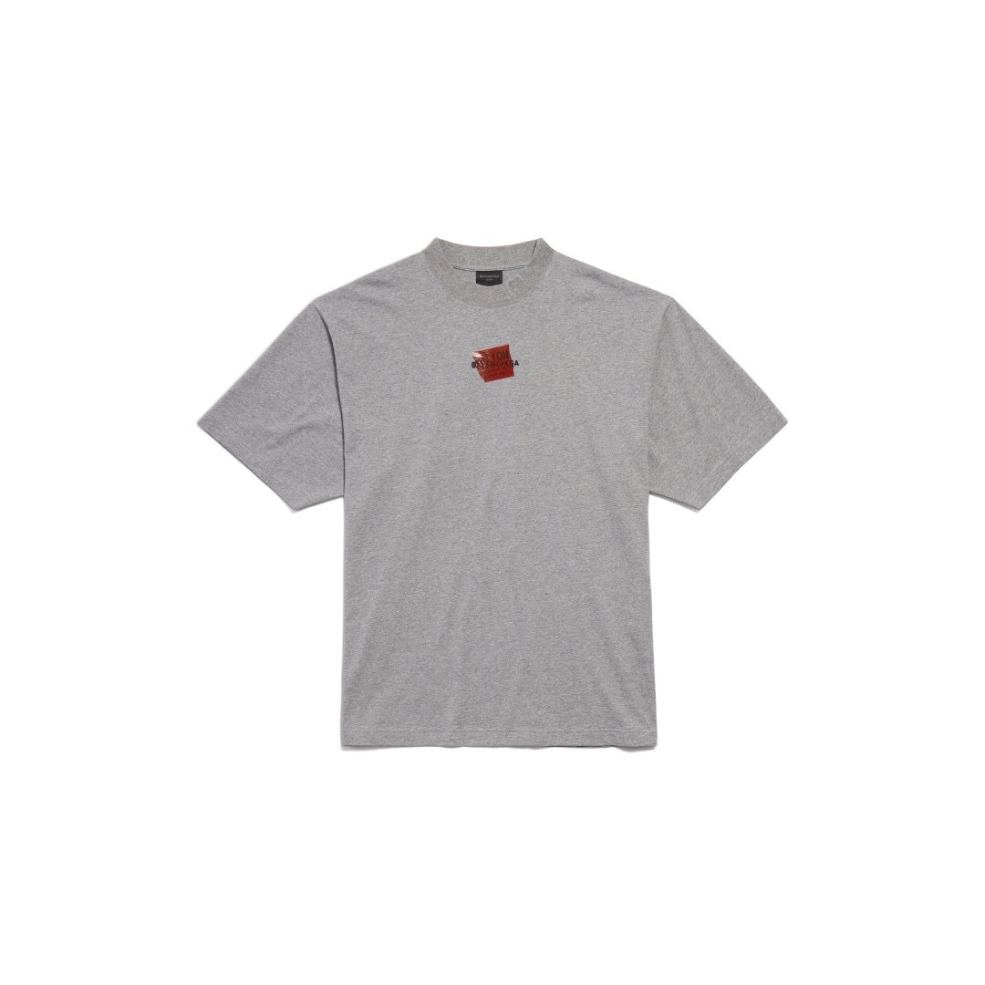 P229 Letter-Embroidered Tape T-Shirt - Gray