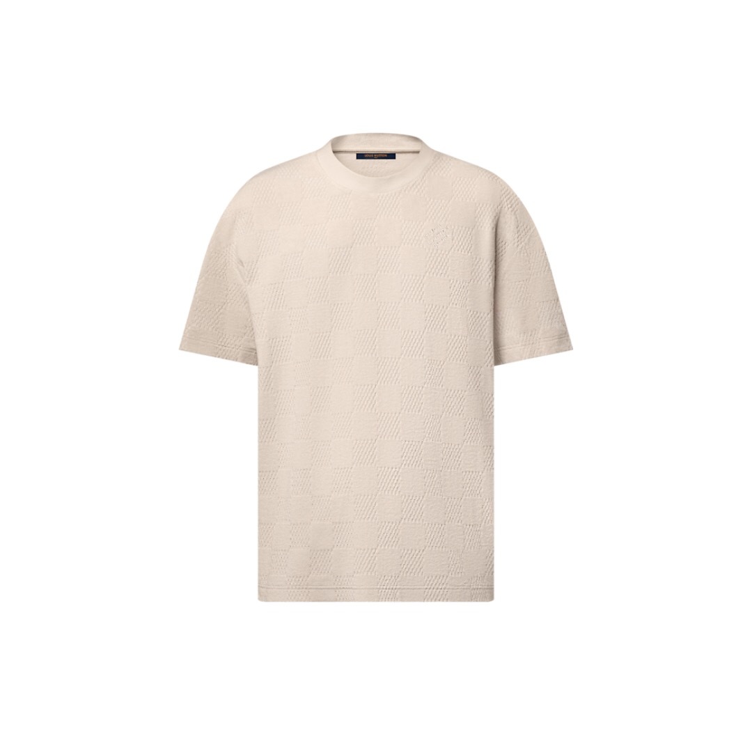 P289 Checkerboard Jacquard T-Shirt - Beige