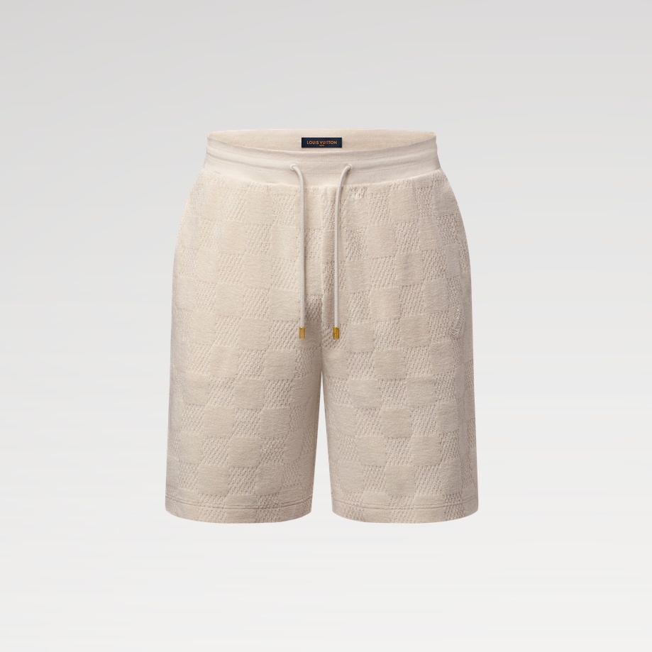 P309 Checkerboard Jacquard Shorts - Beige