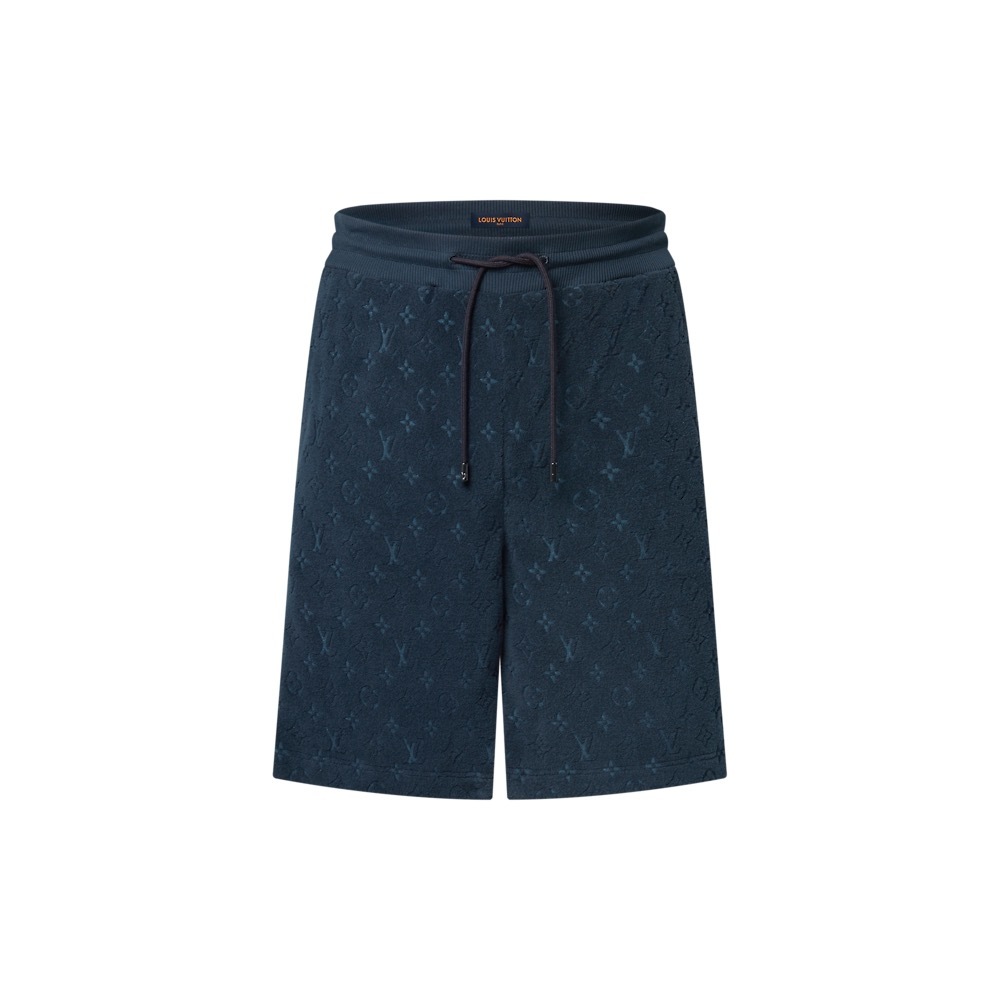 P309 Three-Flower Jacquard Shorts - Navy
