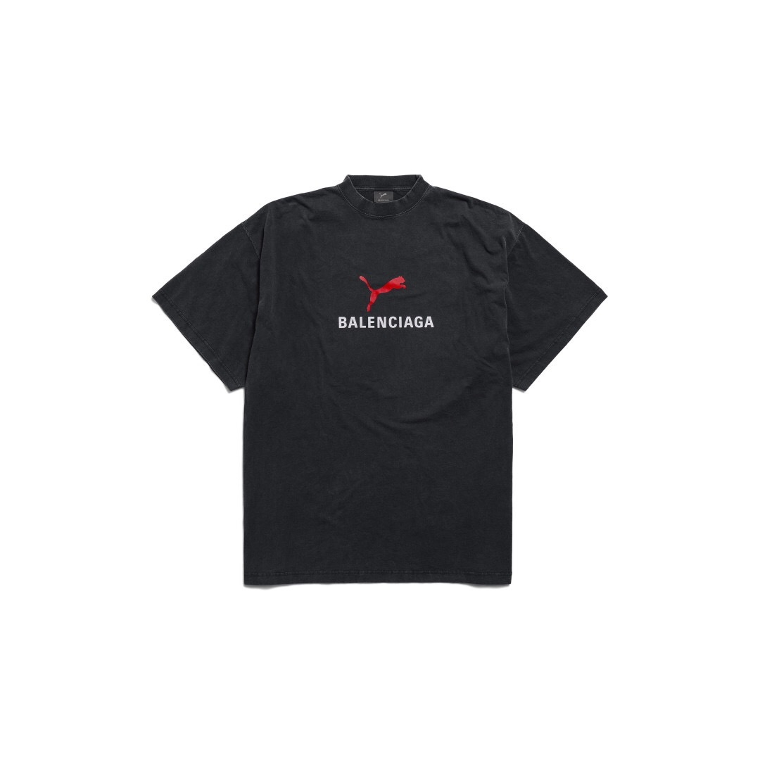 P219 Balenciaga x Puma Collaboration Print T-Shirt - Black