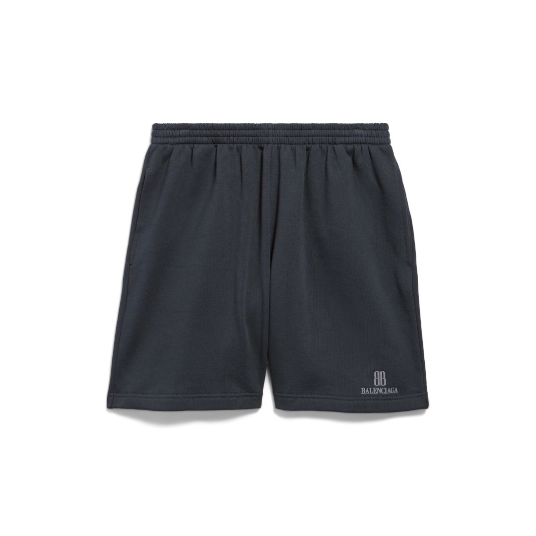 P289 BB Letter-Embroidered Shorts - Black