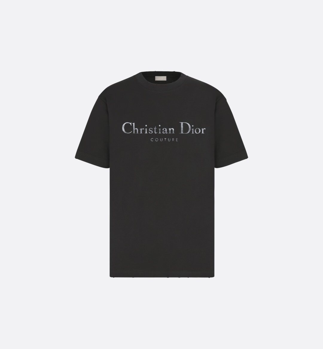 P229 Distressed Letter-Print T-Shirt - Black