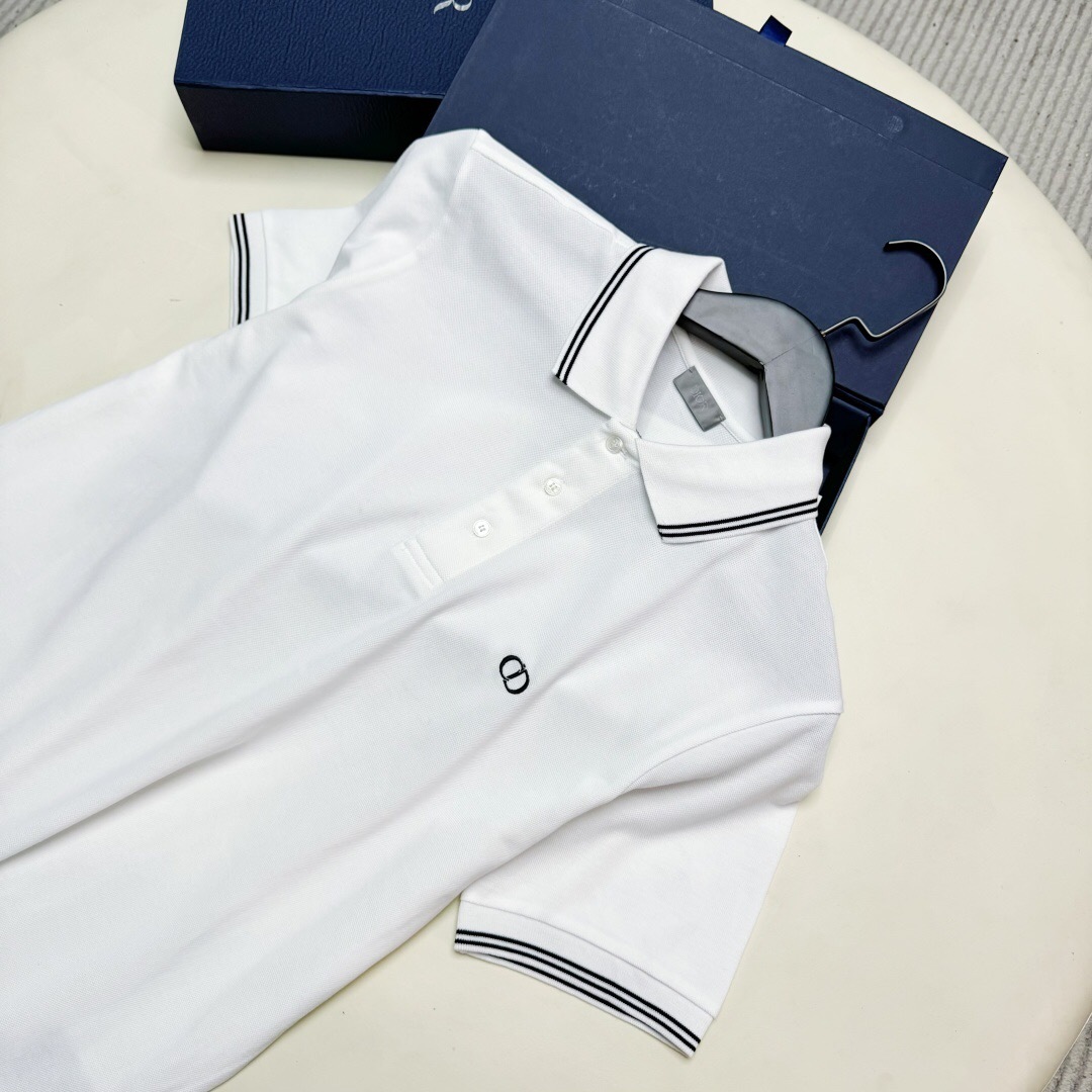 P269 Small CD Embroidered Polo Shirt - White
