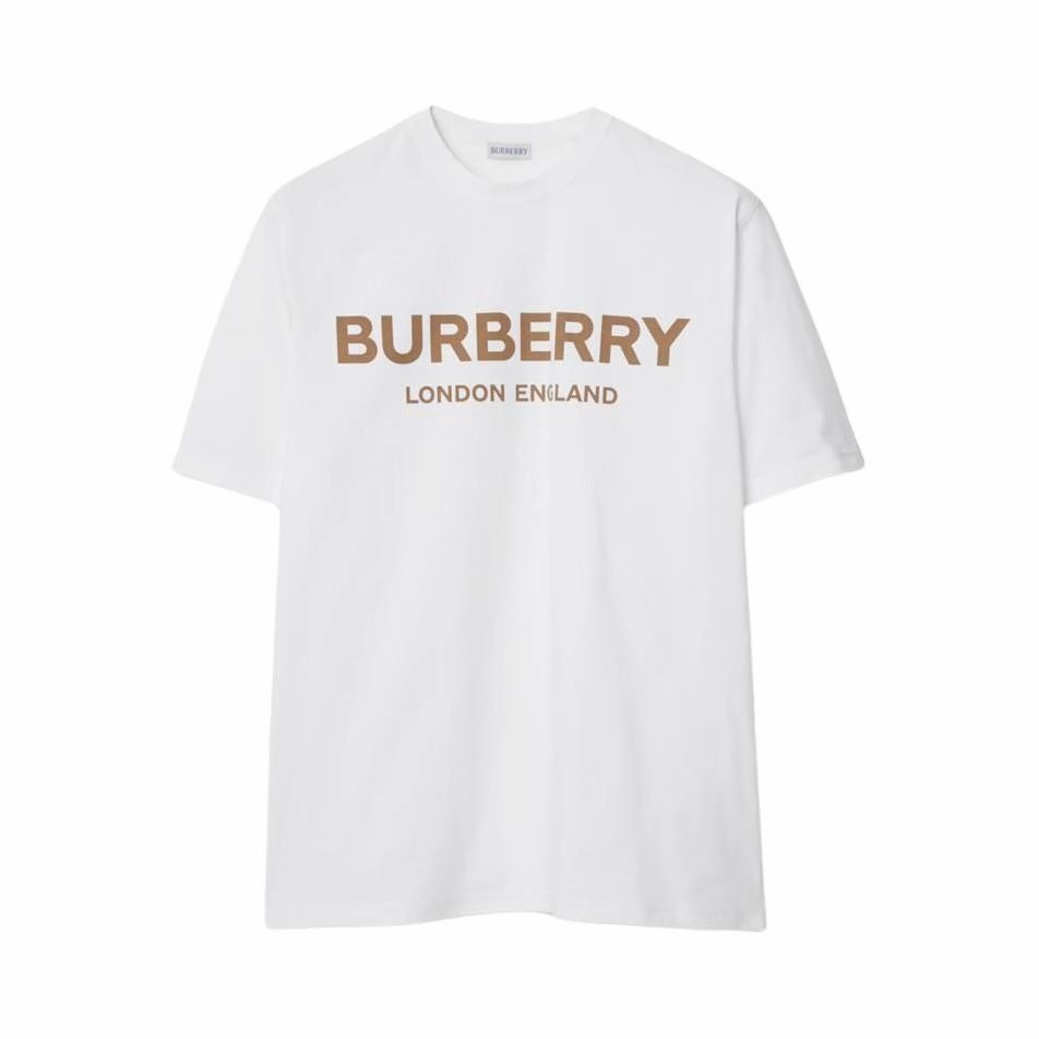 P209 BU Gold-Letter Print T-Shirt - White