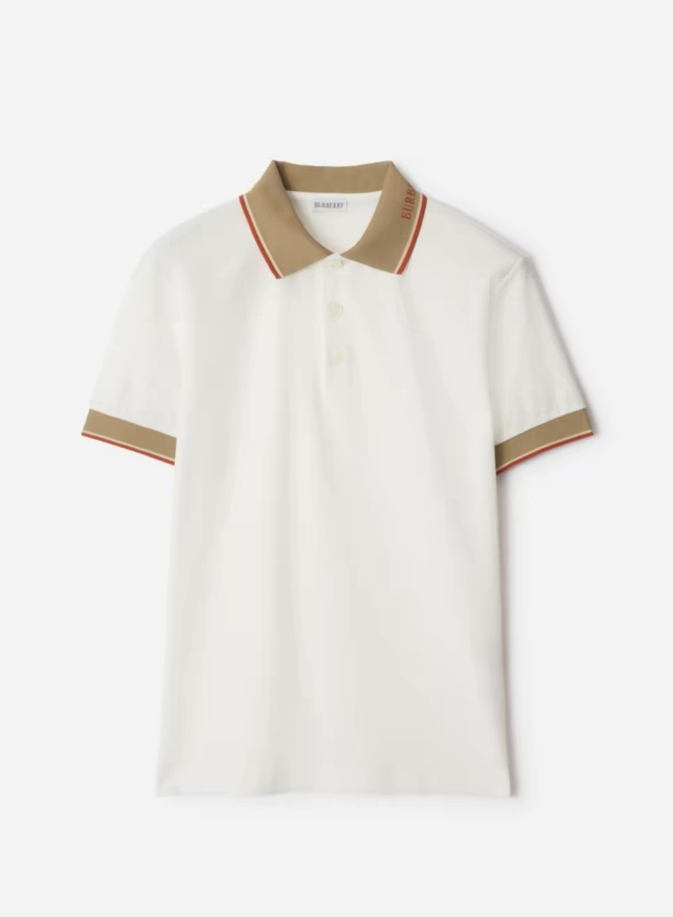 P299 BR Lettered Tape-Collar Polo Shirt - White