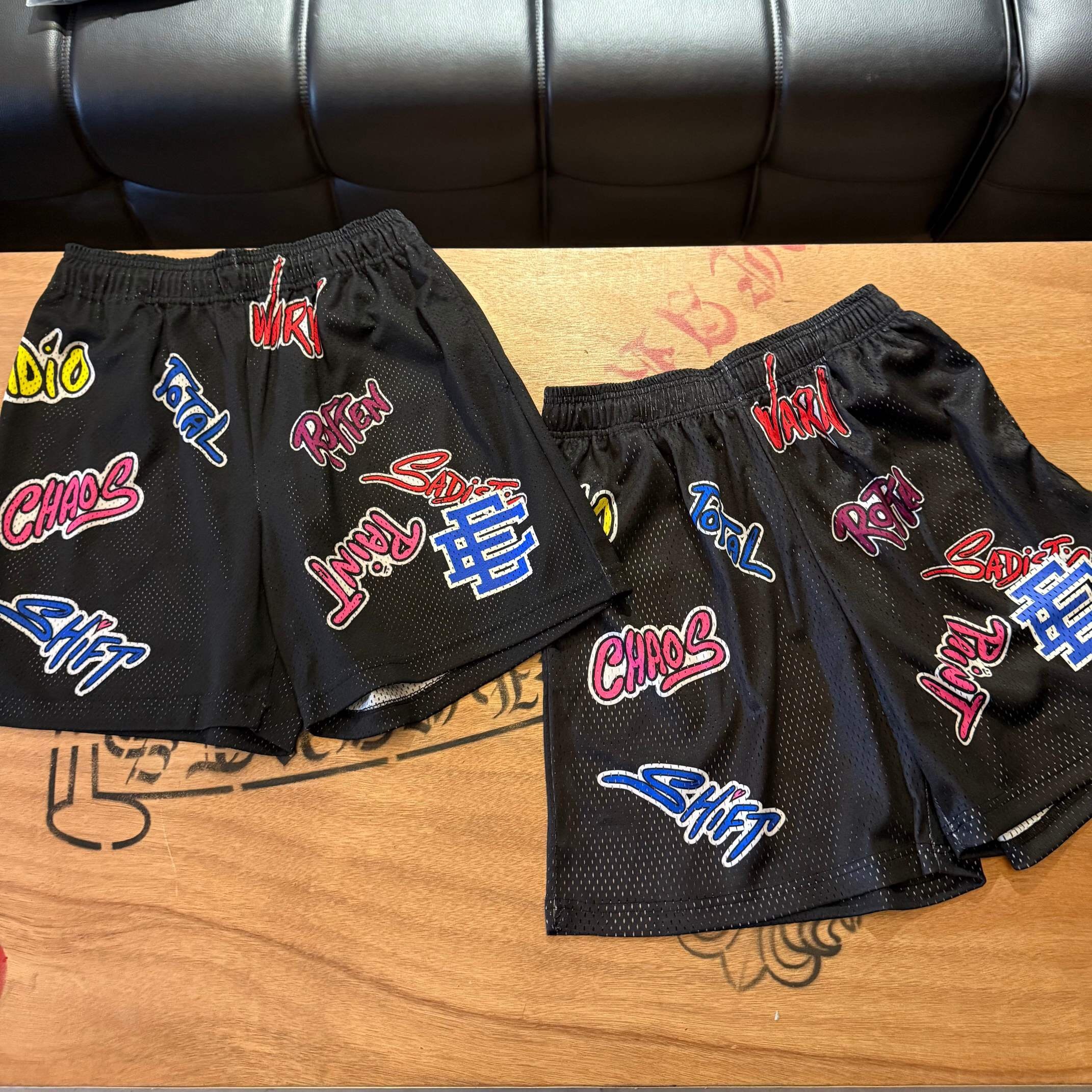 P219 Matty Boy Graffiti Mesh Shorts - Black