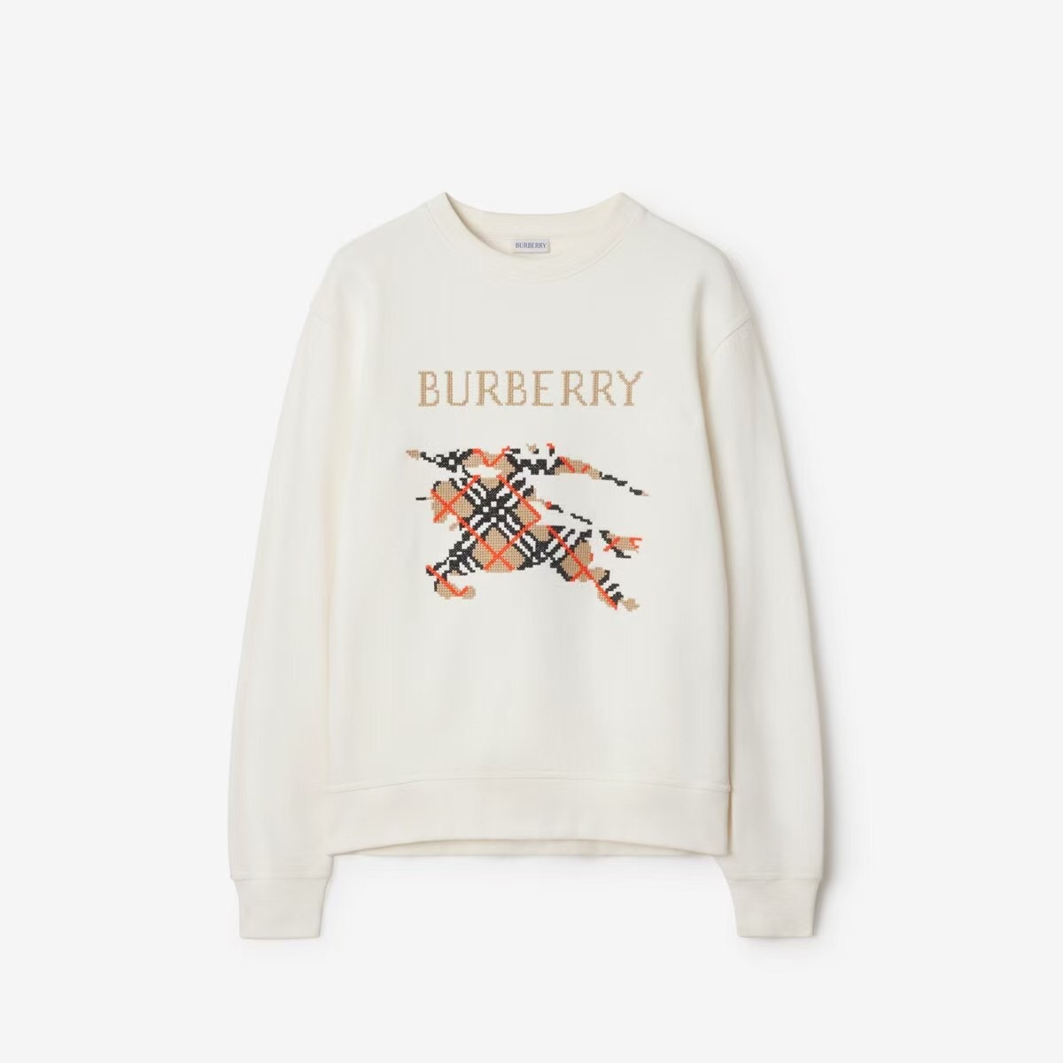 P349 BR Check Knight Crewneck Top - White