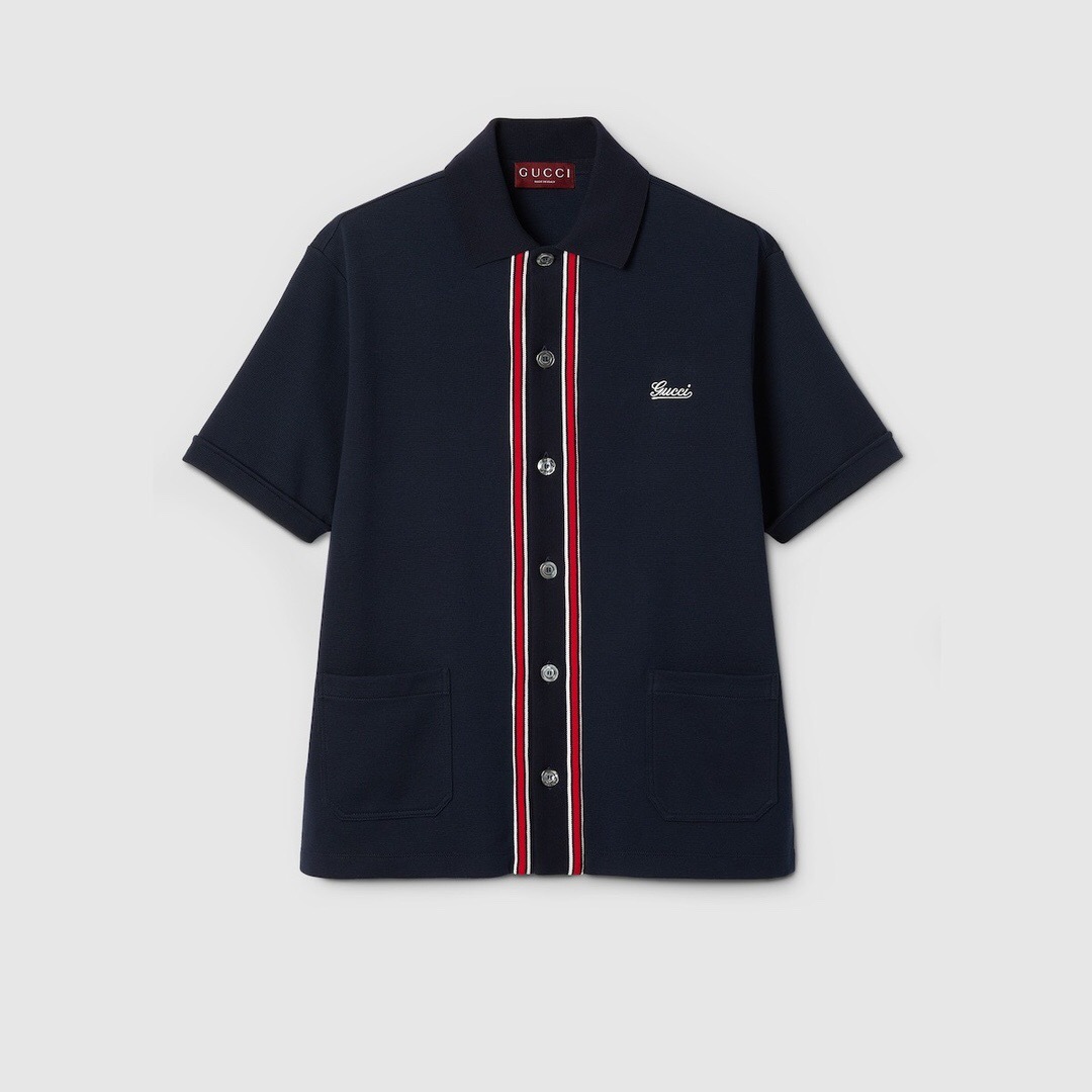 P419 Red-Stripe Tape Shirt