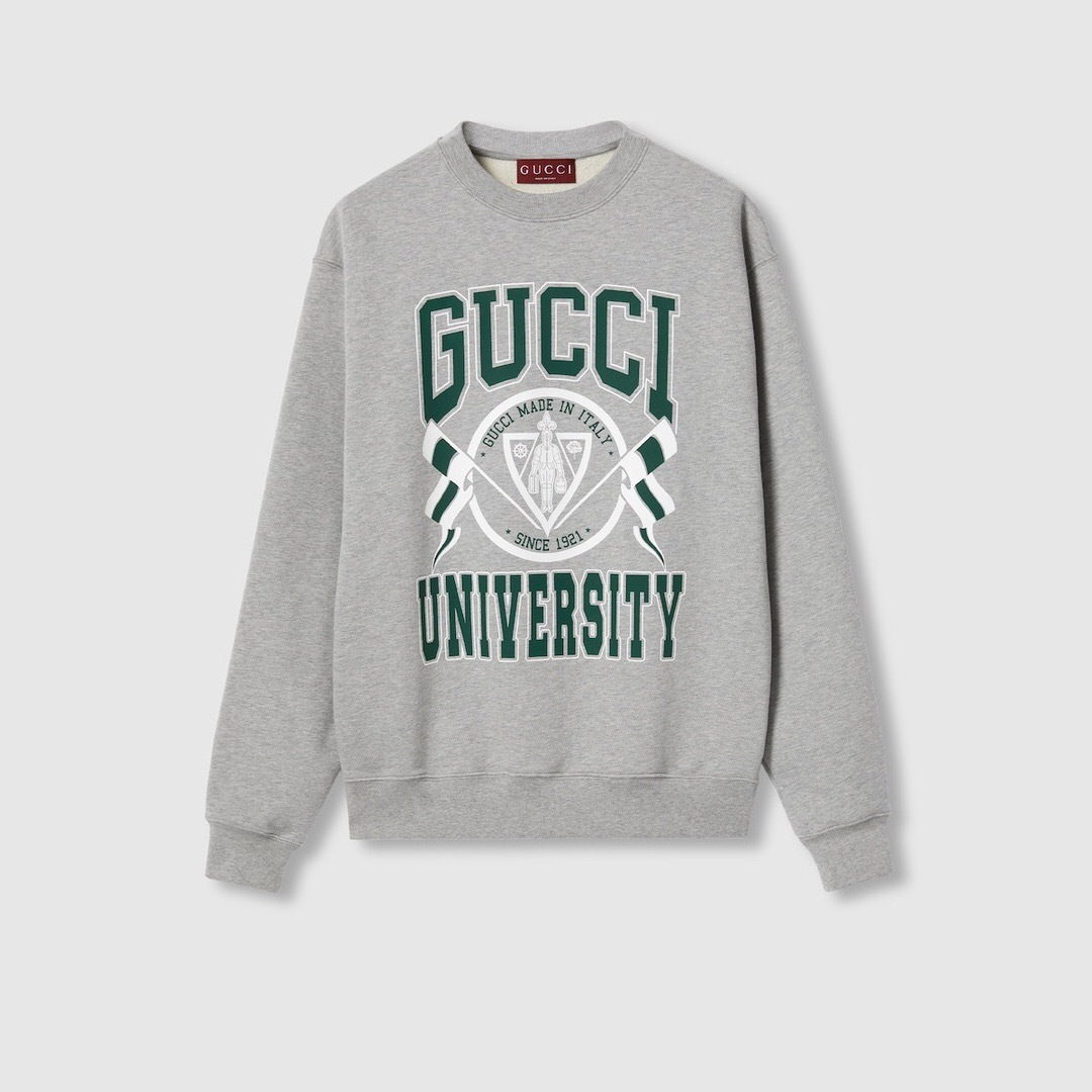 P359 Knight-Letter Print Sweatshirt - Gray