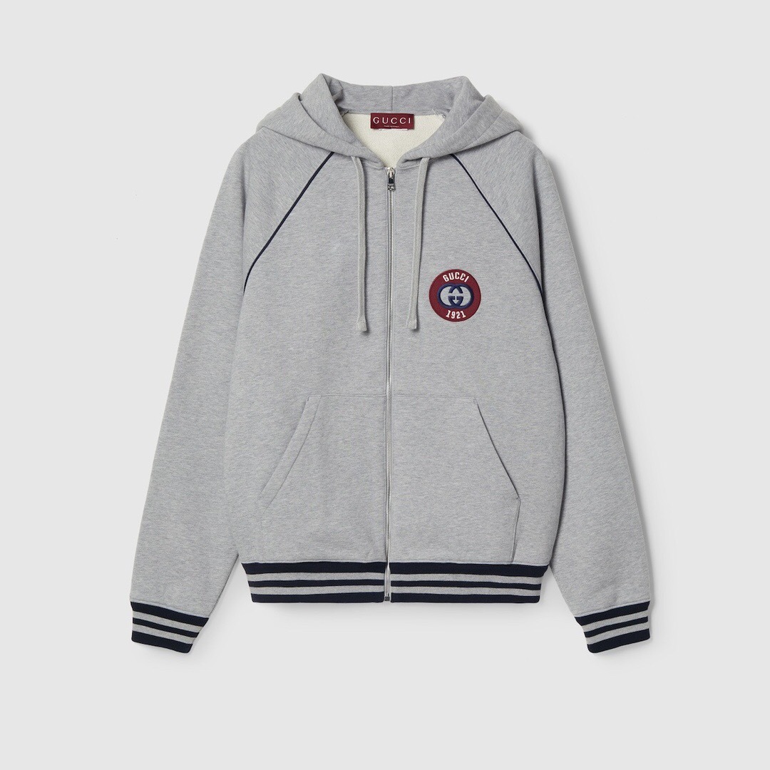 P509 1921 Lettered Zip Sweatshirt - Gray