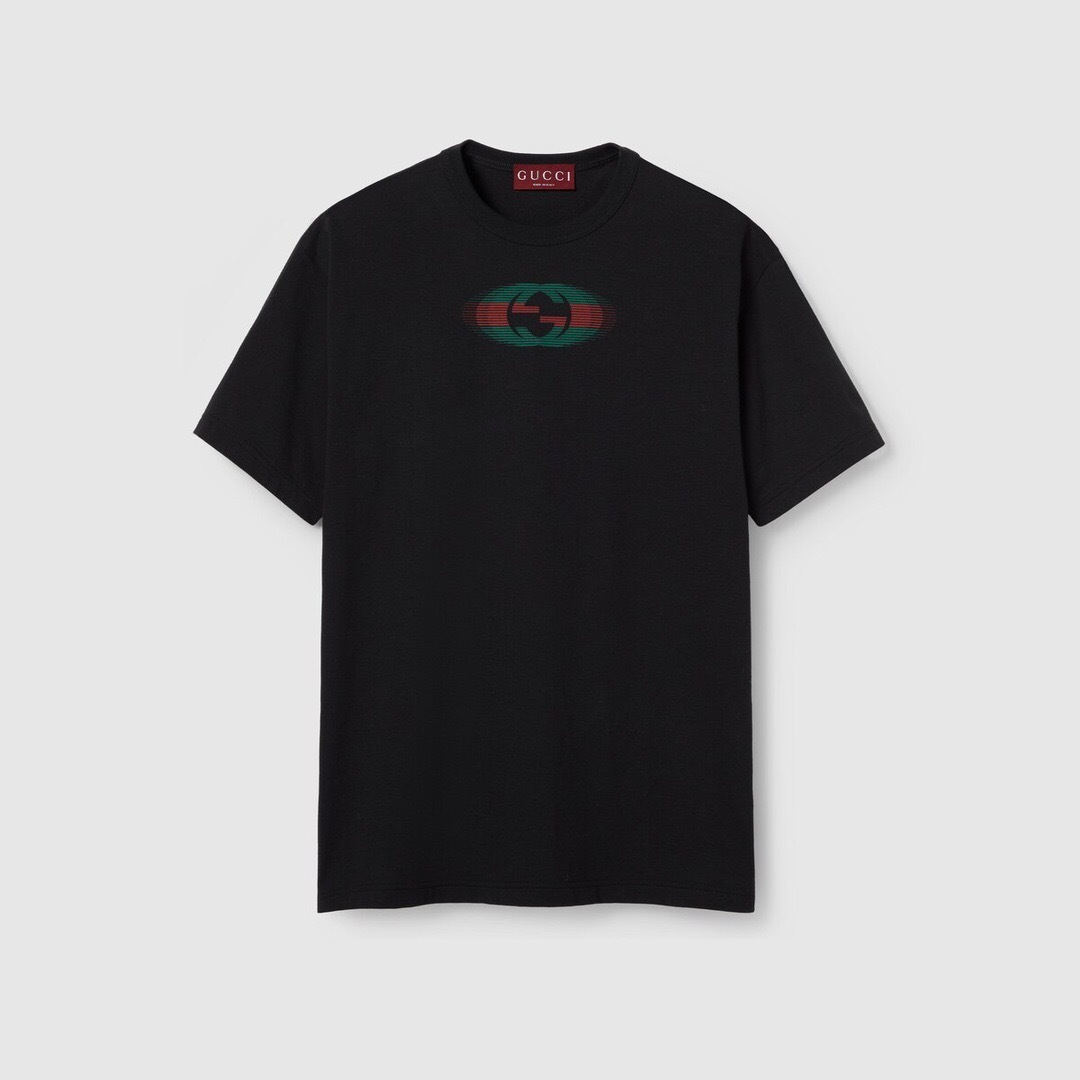P219 Shadow-Letter T-Shirt - Black