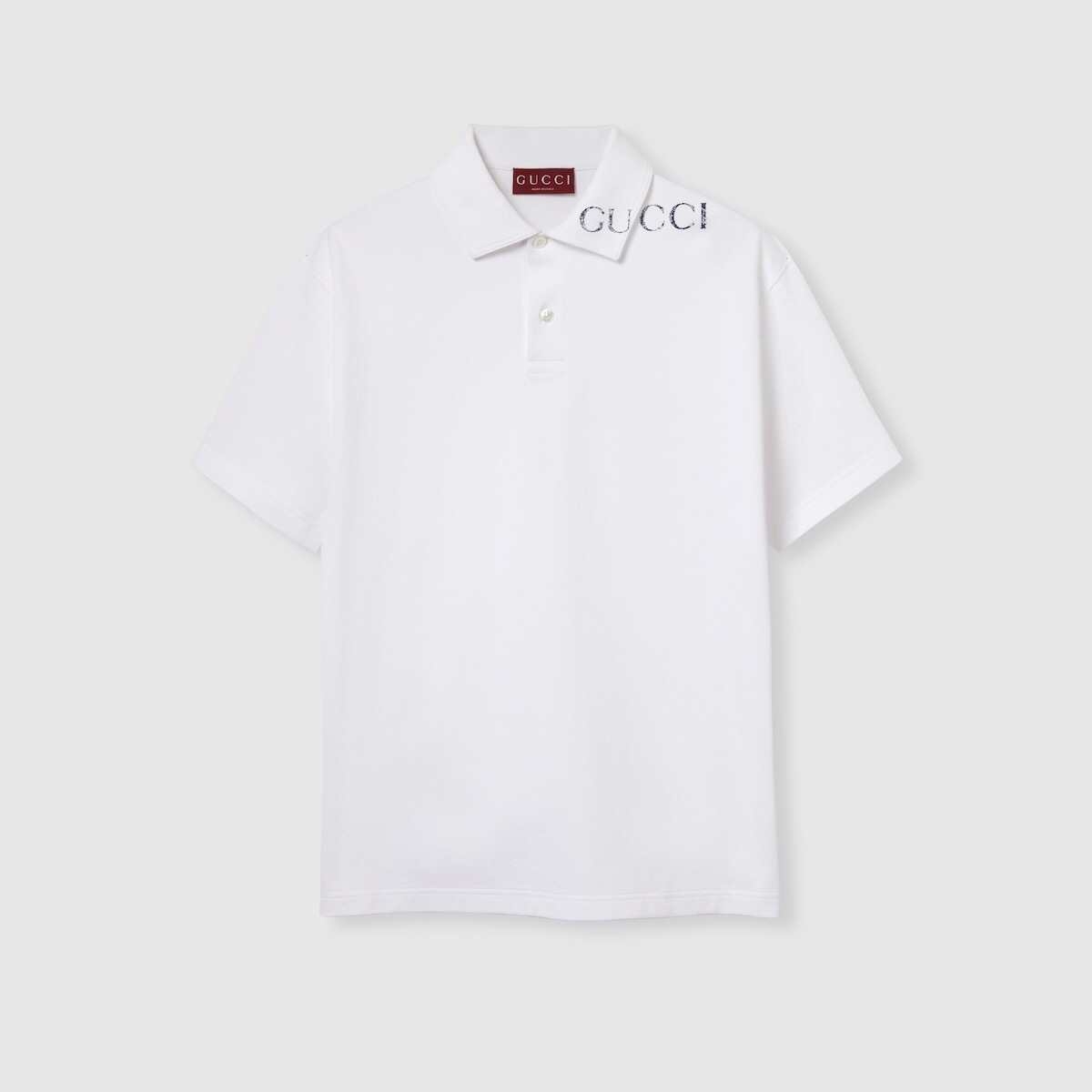 P299 Letter-Panel Polo Shirt - White