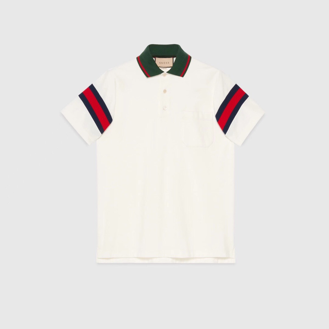 P289 Polo Shirt with Red and Blue Sleeve Tape